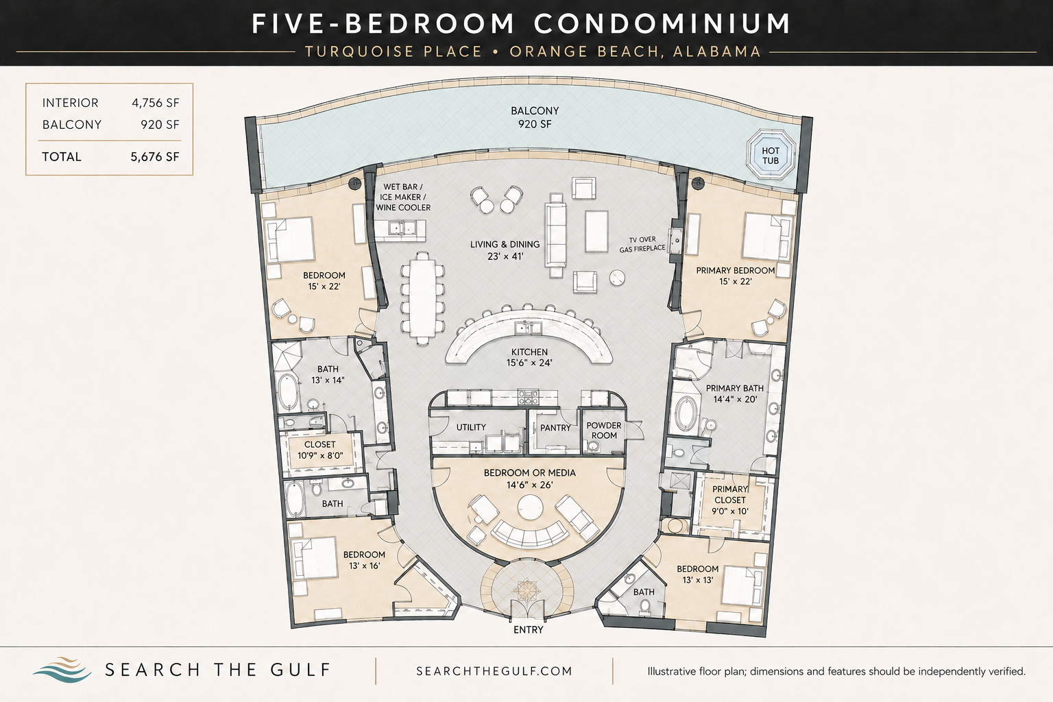 Turquoise Place Condo Five Bedroom Floorplan Turquoise Place Condo Five Bedroom Floorplan